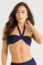 Navy Navy Twist Front Halter Neck Bikini Top, Image 1 of 4