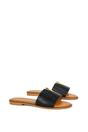 Black 'Rorie' Slip On Cut Out Flat Sandal Sliders, Image 3 of 5