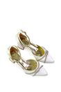Ivory XY LONDON Ivory 'Sarah' Ankle Strap Pointed Toe Diamante Mid Block Heels, Image 4 of 5
