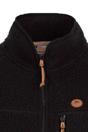 Black Quake Leather Trim Fleece Jacket, Image 3 of 4