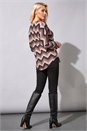 Pink Zip Detail Zig Zag Top, Image 2 of 4