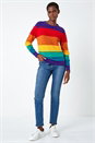 Multi  Stripe Print Stretch Knit Jumper, Image 2 of 5