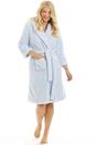 Blue Camille Lingerie Blue Super soft Fleece Hooded Robes, Image 1 of 5