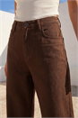 Chocolate Petite Frayed Hem Stretch Trouser , Image 4 of 4