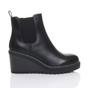 Black AJVANI Black High Wedge Heel Chelsea Ankle Boots, Image 2 of 6