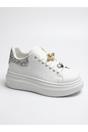 Silver iKrush Silver Sloane White Platform Trainers, Image 1 of 5