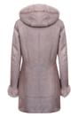 Grey Womens Suede Merino Sheepskin Coat, Image 3 of 4