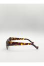 Brown SVNX Brown Angular Frame Cat Eye Sunglasses, Image 3 of 7