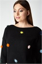 Black Pom Pom Jumper, Image 2 of 3