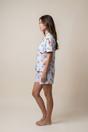 Sky Blue The Night Store Sky Blue Spritz Cotton Pyjama Short Set, Image 3 of 8