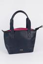 Navy Blue Etre Navy Blue Medium Faux Leather Tote Bag, Image 3 of 3
