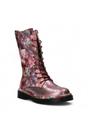 Red Womens Leather Gothic High Boots -INCASO, Image 2 of 7