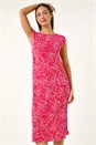 CORAL Abstract Print A-Line Midi Dress, Image 1 of 5