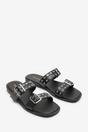 Black Orchard Slide On Double Buckle Studded Sandal, Image 4 of 6