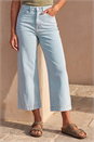 Light Denim Wide Leg Stretch Denim Culottes, Image 2 of 4