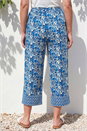 Blue Petite Print Cropped Trouser, Image 3 of 4