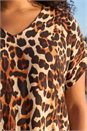 Natural  Curve Animal Print Woven Top, Image 4 of 4
