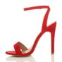 Red AJVANI Red High Heel Ankle Strap Barely There Sandals, Image 3 of 6