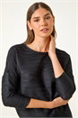 Black Wave Textured Stretch Top, Image 4 of 5