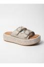 Silver iKrush Silver Vera Diamond Pattern Platform Sandals, Image 6 of 8