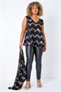 Black Curve Sequin Zig Zag Cami Top, Image 3 of 7