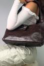 Brown Classic Sleek Shoulder Bag, Image 3 of 4