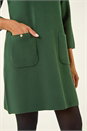 Dark Green Patch Pocket Knit Dress, Image 6 of 6