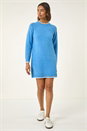 Blue Contrast Trim Knitted Jumper Dress, Image 4 of 7