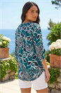 Emerald Textured Leaf Print Shirt, Image 3 of 4