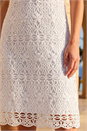 White Petite Lace Shift Dress, Image 4 of 4