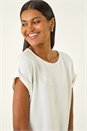 Ivory Textured Short Sleeve Stretch T-Shirt, Image 1 of 5
