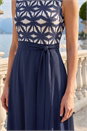 Navy  Petite Printed Chiffon Midi Dress, Image 4 of 4
