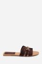 Dark Brown Dorina Embellished Slide On Sandals, Image 3 of 6