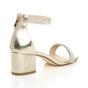 Gold AJVANI Gold Mid Block Heel Ankle Strap Sandals, Image 4 of 6