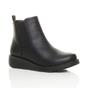 Black Low Wedge Comfort Ankle Chelsea Boots, Image 1 of 6