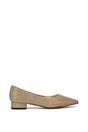Gold XY LONDON Gold 'Karen' Pointed Toe Wedding Shoes Low Heel Bridal Heels, Image 1 of 5