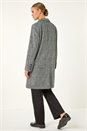 Black Tailored Single Breasted Coat, Image 3 of 7