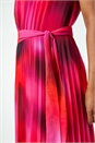 Pink Petite Halterneck Pleated Maxi Dress, Image 5 of 5