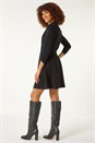 Black Crepe Short Dress, Image 3 of 5