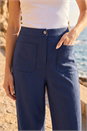 Blue Petite Stripe Bengaline Stretch Trouser, Image 4 of 4
