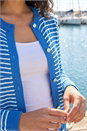 Blue Dusk Stripe Button Knit Cardigan, Image 4 of 4