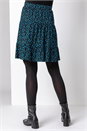 Blue Floral Print Tiered Flippy Skirt, Image 2 of 4