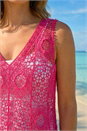Pink Petite Crochet Vest Top, Image 4 of 4