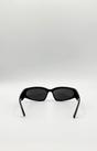 Black Racer Style Sunglasses with Black Lenses, Image 4 of 4