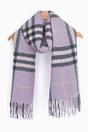Lilac Traditional Tartan Check Winter Scarf, Image 2 of 3