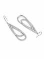 Silver AVANT-GARDE PARIS Silver Double Loop Pavé Drop Earrings, Image 2 of 3