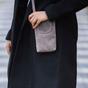 Light Grey 'THEA' Real Leather Mobile Phone Crossbody Bag, Image 2 of 6