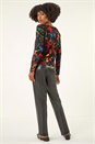Black Floral Print Soft Knit Jumper, Image 3 of 5