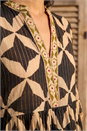 Black Abstract Print Boho Maxi Dress , Image 4 of 4
