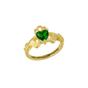 Gold Sterling Silver Green Claddagh Ring, Image 1 of 1